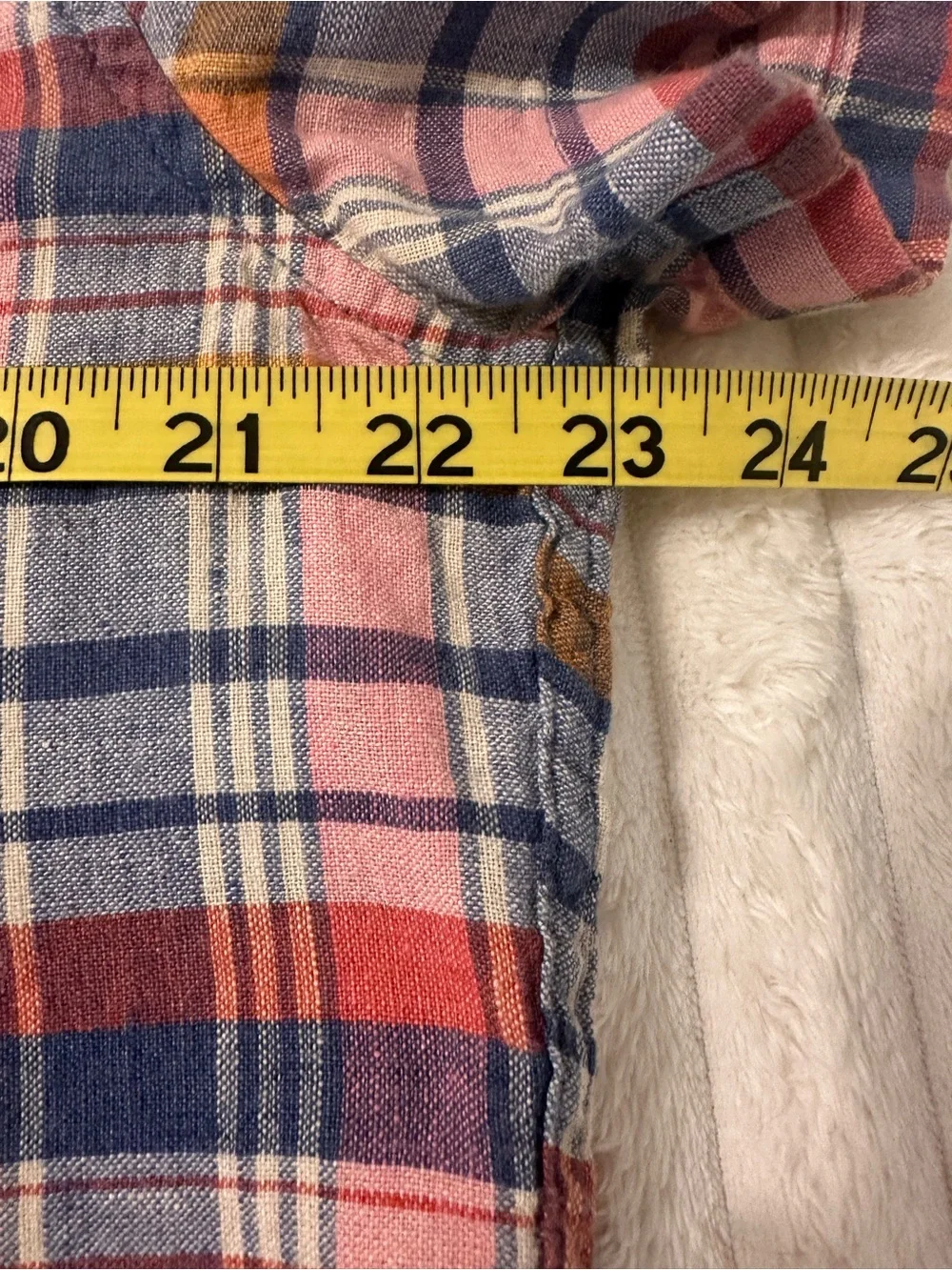 J. Crew Short-Sleeve Linen Blend Slim Fit Plaid Button-Down Shirt in Pink & Blue